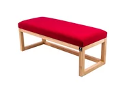 Ławki do przedpokoju - Ławka na buty LPG-2 105cm EMRAWOOD drewno lite kolor naturalny siedzisko gładkie kolor czerwony - miniaturka - grafika 1