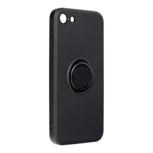 Forcell Futerał Silicone Ring do iPhone 7 / 8 / Se 2020 / Se 2022 Czarny - Etui i futerały do telefonów - miniaturka - grafika 1