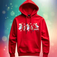 Bluzy męskie - Bluza uniwersalna typu kangurka z kapturem Świąteczna Mikołajki czerwona 4XL Święta - miniaturka - grafika 1