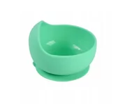 Miseczki i talerzyki dla dzieci - Bi-bi Silikonowa miseczka z przyssawką miętowa - miniaturka - grafika 1
