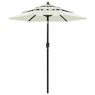 vidaXL 3-poziomowy parasol na aluminiowym słupku piaskowy 2 m 313852 - Parasole ogrodowe - miniaturka - grafika 2