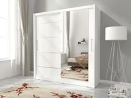 Szafy - MINIO szafa z lustrem MAJA I ALU 200 cm Biały - miniaturka - grafika 1