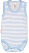 Body dla niemowląt - BODY ramiączko RAMKA bez rękawa PASKI BŁĘKIT r 74 KLEKLE - miniaturka - grafika 1