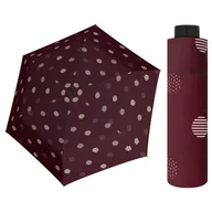 Parasole - NAJLŻEJSZA 140 g parasolka damska Doppler  Fiber Havanna bordowa w groszki - miniaturka - grafika 1