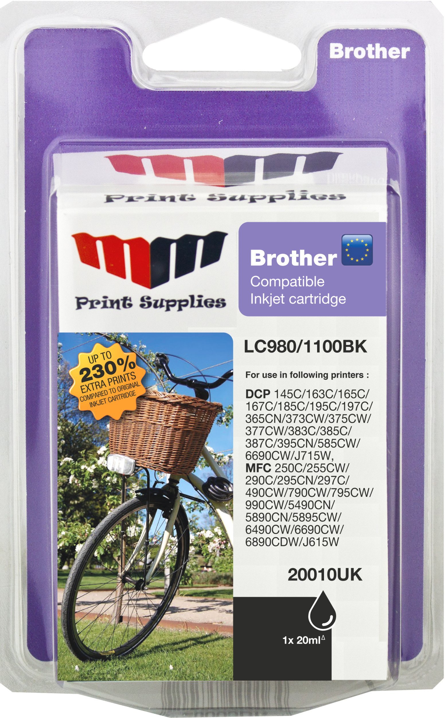 Black Inkjet Cartridge LC980BK / LC1100BK