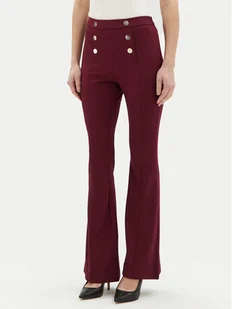 Motivi Spodnie materiałowe P040Q003468N Bordowy Flare Fit - Spodnie damskie - miniaturka - grafika 1