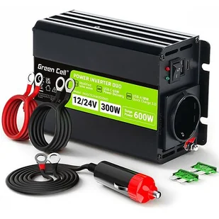 Green Cell - Przetwornica napięcia Inwerter DUO 12V/24V na 230V 300W/600W Modyfikowana sinusoida - Przetwornice samochodowe - miniaturka - grafika 1