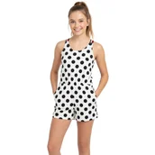 Kombinezony dla dzieci - Kombinezon dziewczęcy Tommy Hilfiger Playsuit w groszki na lato-170 - miniaturka - grafika 1