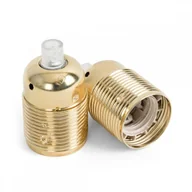 Oprawy, klosze i abażury - Oprawka metalowa E27 w kolorze złotym Kolorowe Kable - miniaturka - grafika 1