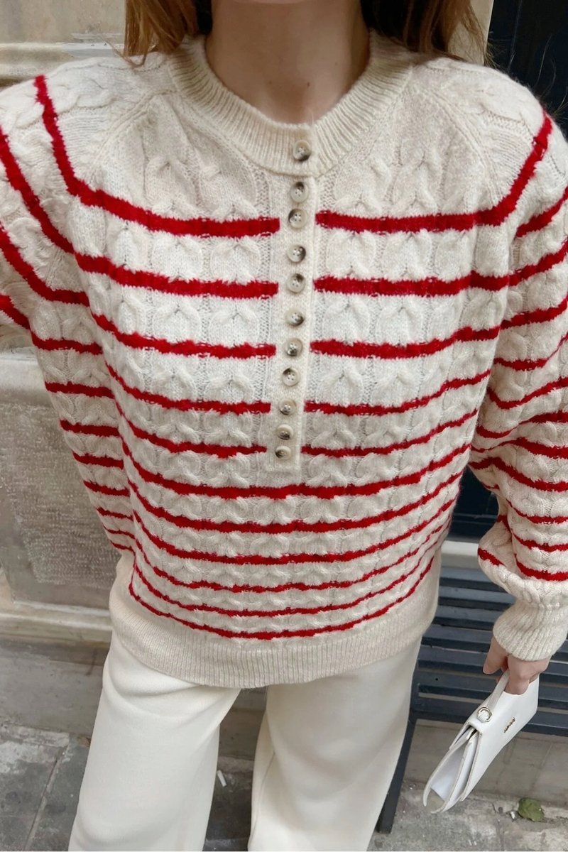 SWETER DAMSKI W PASKI Z GUZIKAMI NA PRZODZIE 100% AKRYL 5HA*