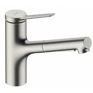 Baterie kuchenne - HANSGROHE 74821800 Zesis M33 Jednouchwytowa bateria kuchenna 150, metalowa wyciągana wylewka, 2jet, sBox Stal Szlachetna Finish - miniaturka - grafika 1