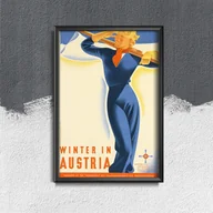 Plakaty - Plakat retro Zima w Austrii - miniaturka - grafika 1