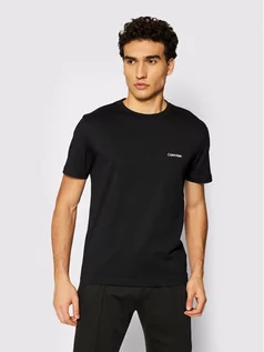 Koszulki męskie - Calvin Klein T-Shirt Chest Logo K10K104062 Czarny Regular Fit - grafika 1