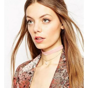 NASZYJNIK CHOKER TASIEMKA Z PEREŁKĄ CZARNY - Naszyjniki - miniaturka - grafika 1