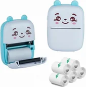 Drukarki kart i etykiet - Drukarka etykiet ExtraLink EXTRALINK EPP-002 PORTABLE MINI PRINTER BLUE + PAPIER TERMICZNY SAMOPRZYLEPNY 5 SZT - miniaturka - grafika 1