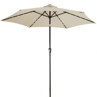 Parasol Lampa Solarna LED Miami Beżowy Aluminium Ø270 - Parasole ogrodowe - miniaturka - grafika 1