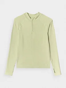 Damski longsleeve basic 4F 4FRAW24TLONF504 - zielony - Koszulki sportowe damskie - miniaturka - grafika 1
