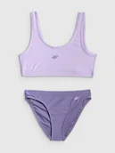 Stroje kąpielowe dla dziewczynek - 4F Kostium kąpielowy dwuczęściowy dziewczęcy - fioletowy 146/152 (10-12 lat) - miniaturka - grafika 1