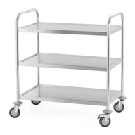 Wózki na żywność - Wózek kelnerski 3-półkowy ze stali nierdzewnej uchwyt o profilu okrągłym 860x540x940 mm TECHNICA, Silver Line - miniaturka - grafika 1
