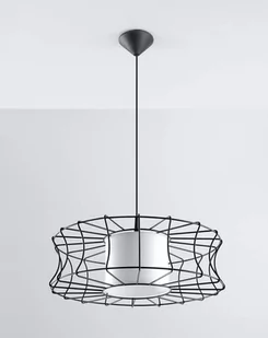 Sollux Lighting Druciana LAMPA wisząca SL.300 industrialna OPRAWA zwis druciak metalowy klatka czarny - Lampy sufitowe - miniaturka - grafika 1