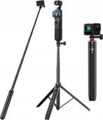 Selfie stick - Teleskopowy selfie stick 136 cm z wbudowanym statywem 2w1 kamera sport - miniaturka - grafika 1