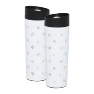 Kubki termiczne - Kubek termiczny Art Deco Stars 340 ml śnieżynki AMBITION - miniaturka - grafika 1