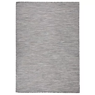 vidaXL Dywan zewnętrzny o płaskim splocie, 140x200 cm, brązowo-czarny - Dywany zewnętrzne - miniaturka - grafika 1