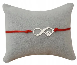 Srebrna bransoletka sznurkowa KONICZYNA infinity - Bransoletki - miniaturka - grafika 1
