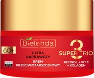 Kremy do twarzy - Bielenda Super Trio (Retinol + Vit C + Kolagen) Krem przeciwzmarszczkowy 60+ dzień/noc 50ml - miniaturka - grafika 1
