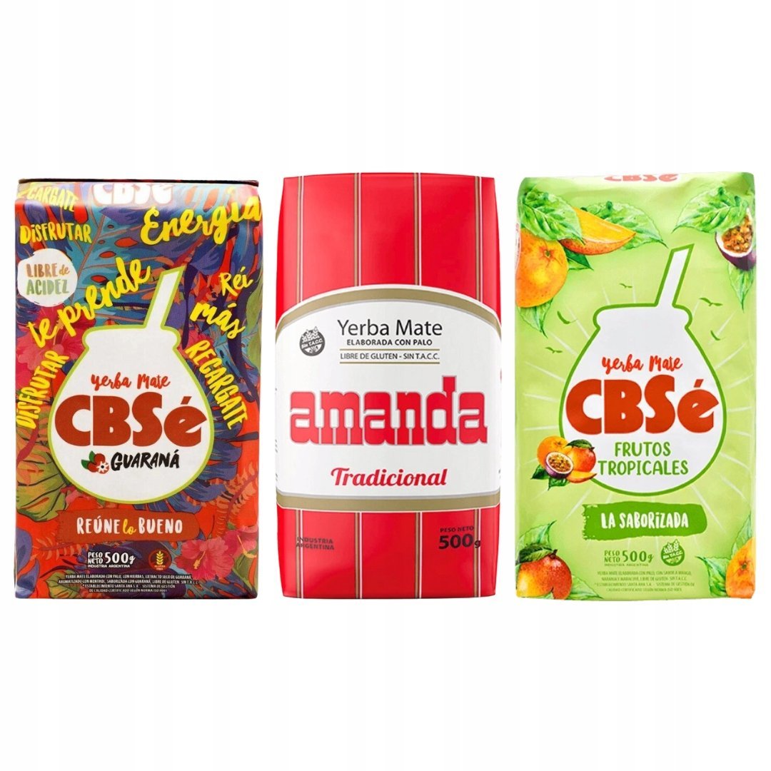 Yerba Mate CBSe Energia Guarana Tropicales + Amanda Elaborada 1,5kg MIX