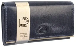 Portfel Damski Skórzany El Forest (PL) Skóra Bydlęca 856 38 RFID GRANATOWY 15 x 9 x 3 [cm] - Portfele - miniaturka - grafika 1