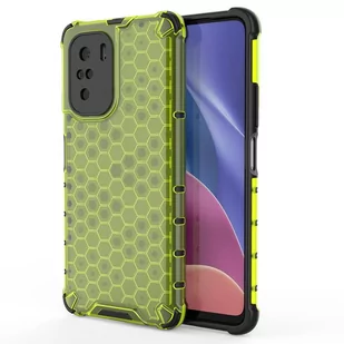 Honeycomb etui pancerny pokrowiec z żelową ramką Xiaomi Redmi K40 Pro+ / K40 Pro / K40 / Poco F3 zielony - Etui i futerały do telefonów - miniaturka - grafika 1