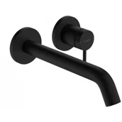 Baterie umywalkowe - HANSGROHE 73351670 Tecturis S Jednouchwytowa bateria umywalkowa ścienna, podtynkowa z wylewką 22,5 cm Czarny Matowy - miniaturka - grafika 1