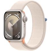 Smartwatch - APPLE Watch 9 GPS 41mm koperta z aluminium (księżycowa poświata) + opaska sportowa (księżycowa poświata)  - miniaturka - grafika 1