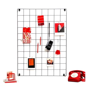 Czarna metalowa kratka-organizer, 50x70 cm - Gadżety do domu - miniaturka - grafika 1