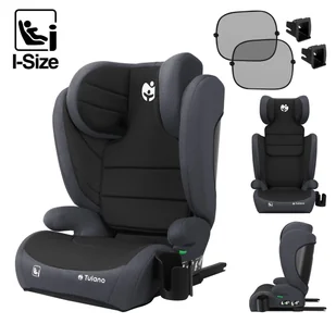 Fotelik Samochodowy dla dzieci Tulano Joy 35 100-150cm ISOFIX I-SIZE, Czarno-Szary - Foteliki samochodowe - miniaturka - grafika 1