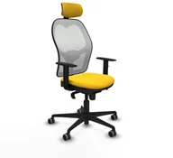 Fotele i krzesła biurowe - Krzesło Biurowe z Zagłówkiem Jorquera Piqueras y Crespo 1D036G2 Żółty - miniaturka - grafika 1