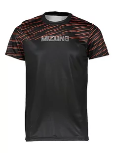 Mizuno Koszulka sportowa "Athletic" w kolorze czarno-pomarańczowym - Koszulki sportowe męskie - miniaturka - grafika 1