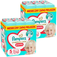 Pieluchy - Zestaw Pampers Premium Care Pants, pieluchomajtki, rozmiar 5, 12-17 kg, 2 x 102 sztuki - miniaturka - grafika 1