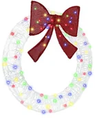 Ozdoby bożonarodzeniowe - vidaXL Wianek Ze LED Lights Wielokolorowe 90 cm Akryl - miniaturka - grafika 1