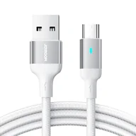 Kable - Joyroom kabel USB - micro USB 2.4A do szybkiego ładowania i transferu danych 2 m biały (S-UM018A10) - miniaturka - grafika 1