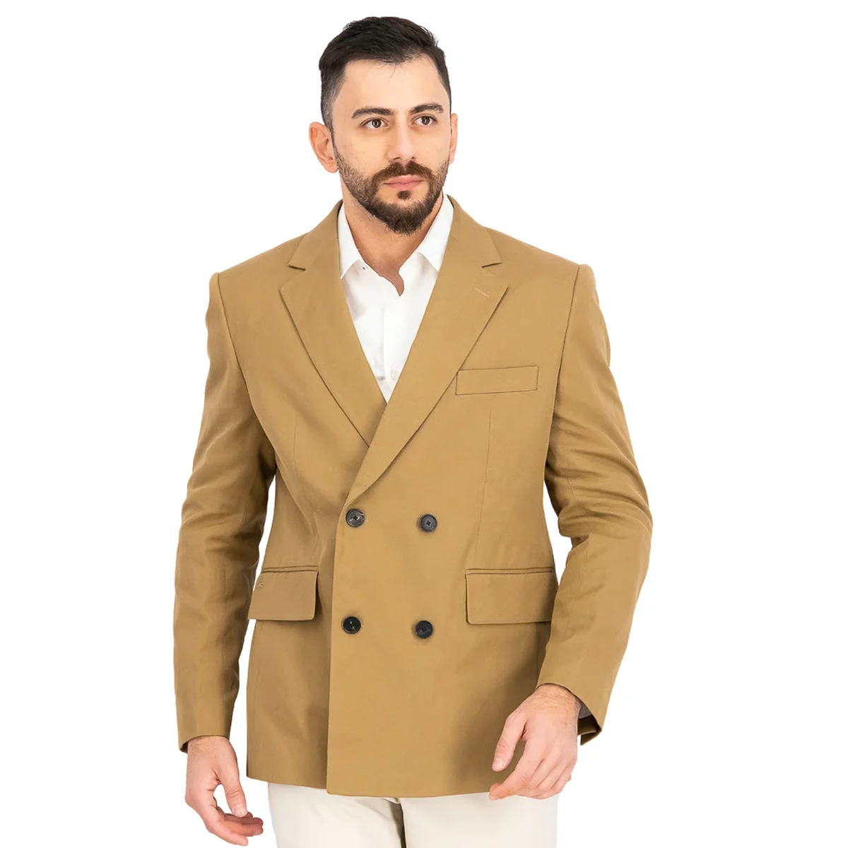 Marynarka męska Lacoste Slim Fit elegancka brązowa z lnem r. S/M