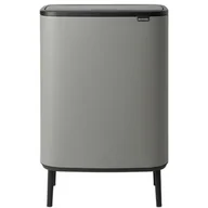 Kosze na śmieci - Brabantia Bo Touch Bin Hi Kosz 2 x 30 l 2 komory Betonowy Szary powłoka mineralna 13 06 63 - miniaturka - grafika 1