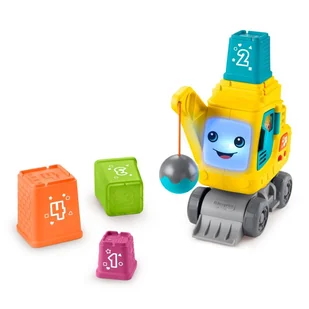Fisher-Price, Wesoly dźwig "Układaj i licz", zabawka niemowlęca - Samochody i pojazdy dla dzieci - miniaturka - grafika 1