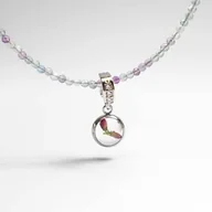 Naszyjniki - Naszyjnik Fluoryt z kwiatami Wrzosu - miniaturka - grafika 1