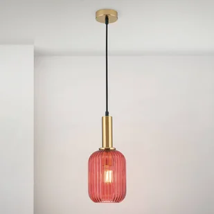 ORION Lampa wisząca Carneval, antyczny mosiądz/czerwony, Ø 14 cm, szkło - Lampy sufitowe - miniaturka - grafika 1