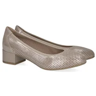 Czółenka - Czółenka damskie ażurowe Caprice 9-22501-44 341 TAUPE METALLIC 37 - miniaturka - grafika 1