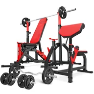 Ławki treningowe - Zestaw do treningu siłowego Marbo Sport ławka regulowana i stojaki pod sztangę - miniaturka - grafika 1