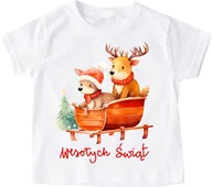 Koszulki dla dziewczynek - Świąteczna dziecięca koszulka santa125 - miniaturka - grafika 1