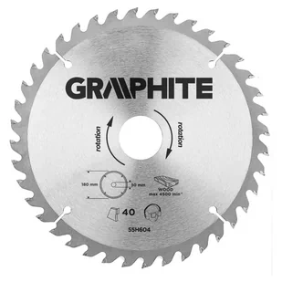 Graphite Tarcza do pilarki, widiowa, 180 x 30 mm, 40 zębów TOP-55H604 - Piły spalinowe - miniaturka - grafika 1